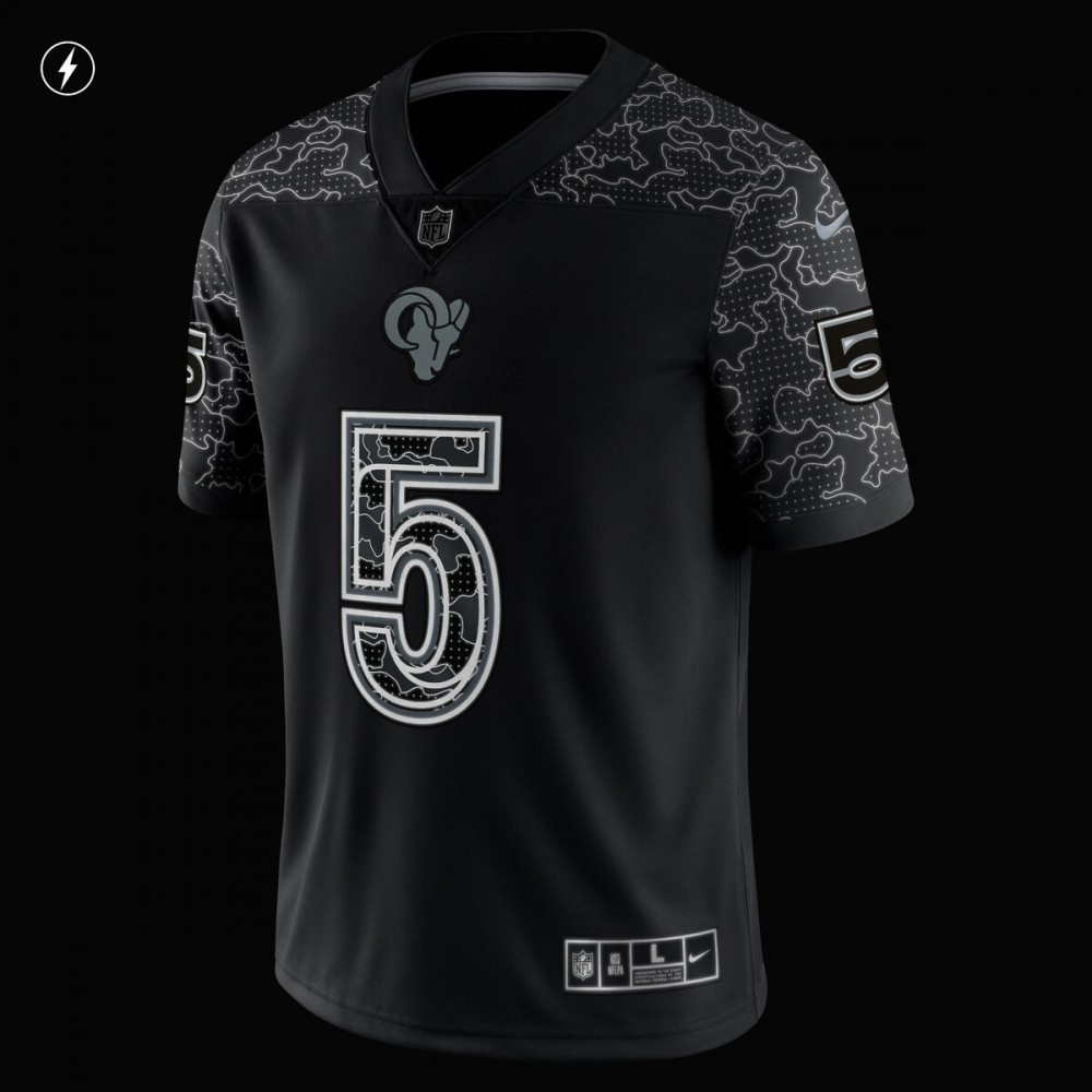 Jalen Ramsey Los Angeles Rams Nike RFLCTV Limited Jersey - Black-GridironStore